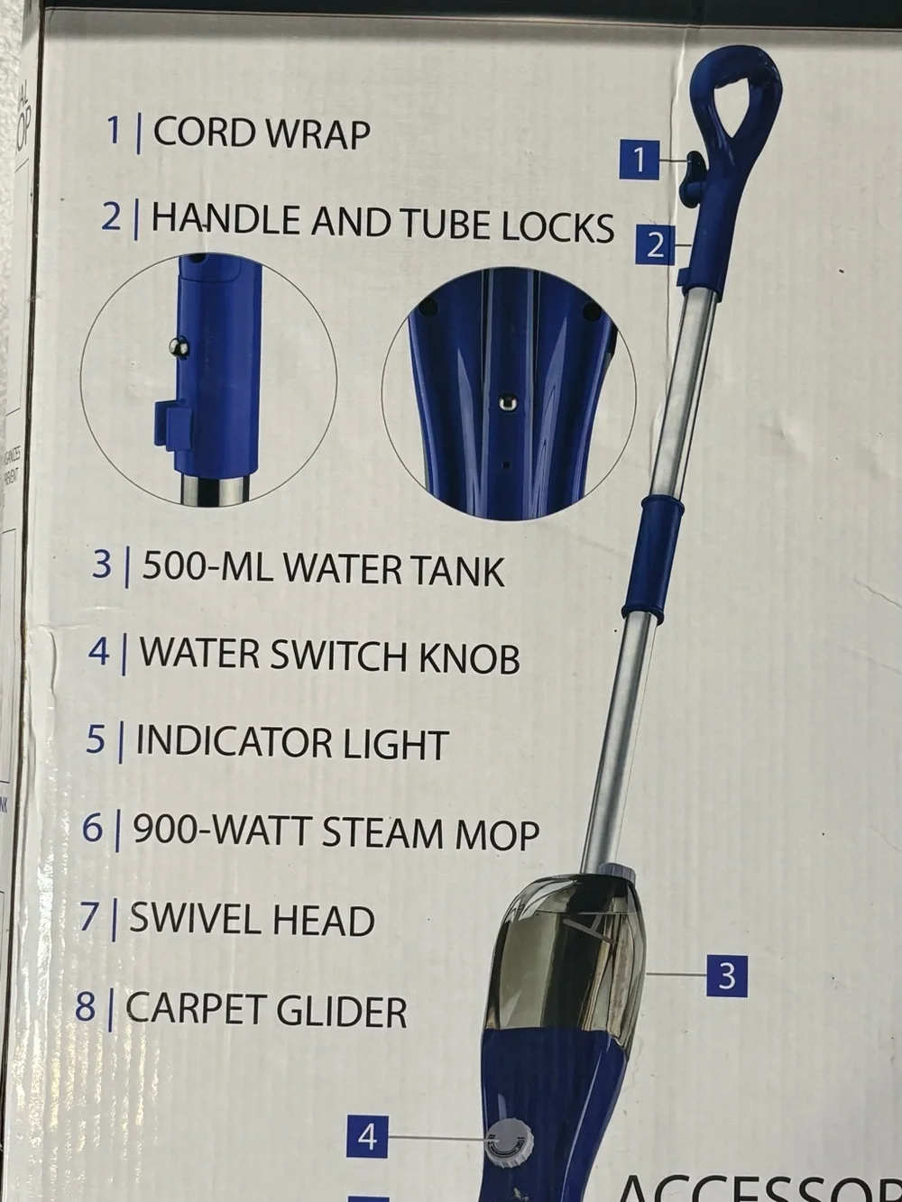 Handheld Blue Electric Floor Cleaner - Corded Steam Scrubber